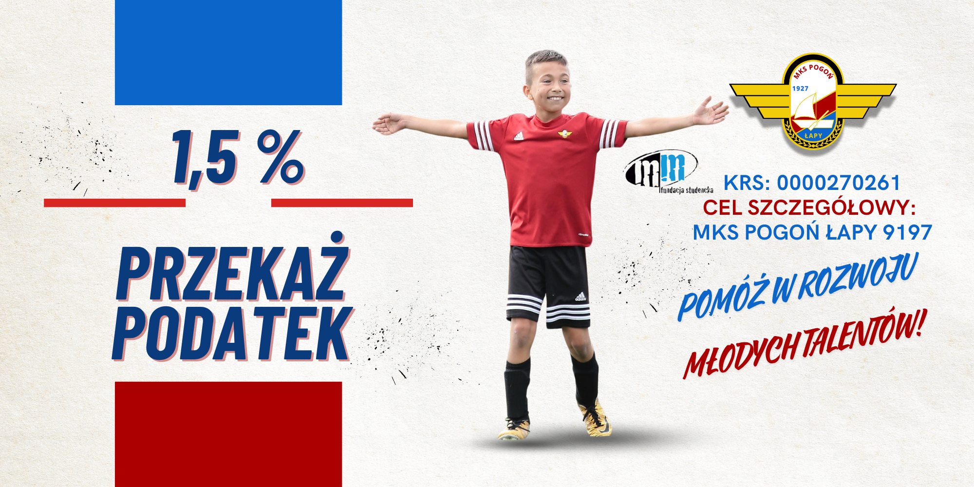 Przekaż 1,5% podatku — MKS Pogoń Łapy